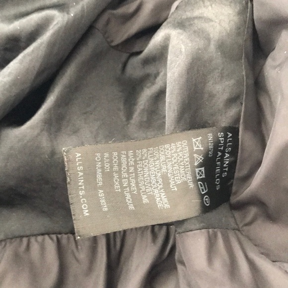 All Saints Italian Satin Down Filled Puffer Jacket - Picture 4 of 5